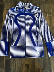 Lululemon in stide full zip jacket size 2 striped - Picture 1 of 7