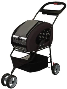 IRIS OHYAMA Adjustable 4Way Pet Stroller Pet Carrier FPC-920 Brown Fast Shipping - Picture 1 of 12