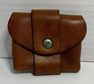 Bussola/Munizioni vintage in pelle con passante per cintura e chiusura a scatto - Foto 1 di 17