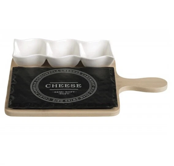 Brandani Tagliere degustazione formaggi porcellan, bamboo e ardesia cod.53085 - Immagine 1 di 1