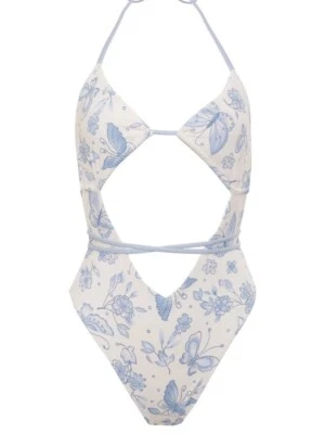 Traje de baño Sydney Sweeney x Frankies bikinis Gemma envolvente de una pieza azul talla M nuevo sin etiquetas Foto 1 de 4