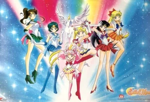 SAILOR MOON RAINBOW UNICORN GUARDIAN POSTER NEW 36x24 JAPANESE ANIME FREE SHIP - Picture 1 of 1