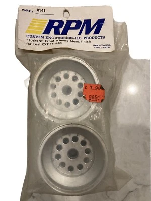 Vintage RPM Front Silver Truck Wheels 2.2" Aluminum color (2) Losi Xxt - Image 1 of 2