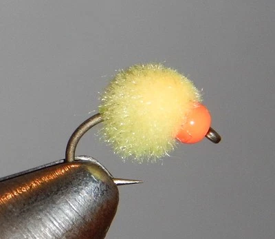 FISH WIZ LLC Micro Bead Head Glo Bug Yarn Egg Oregon Cheese size 14 (per 6)