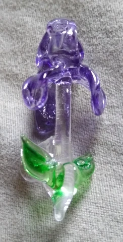 Beautiful Vintage Artist Made Glass Iris Button Cover