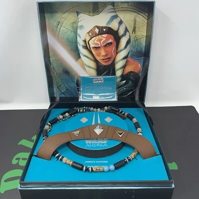 Star Wars Ahsoka Coroa de Couro Sintético Réplica Conjunto de Colar Corrente de Contas Limitado 2973 - Imagem 1 de 4