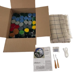 Herrschners Golf Latch Hook Kit NEW 42” x 42” Round Ball Flag 13-7812 Unused - Picture 1 of 9