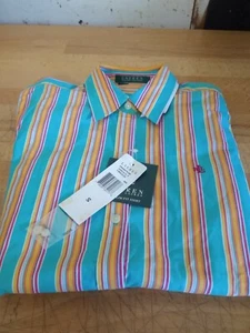 Lauren Ralph Lauren Button Down Langarm Hemd Türkis Hibiskus Gr. S - Bild 1 von 3
