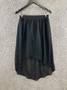 No Boundaries Hi-Lo Skirt Junior's Size 7-9 Black Elastic Waist Pull On Skirt - Picture 1 of 8