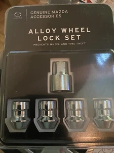 OEM NEW Mazda Chrome Wheel Lock Set (4) 17MM 2018-2019 Miata Mazda3 C9N1-V9-740 - Picture 1 of 2