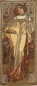 ALPHONSE MUCHA "AUTOMNE" "AUTUMN" 45CM x 100CM FRENCH TAPESTRY WALL HANGING - Picture 1 of 6