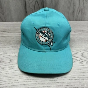 Vintage 1990er Florida Marlins Snapback Mütze türkis grün Grosscap Etikett leichte Flecken - Bild 1 von 14