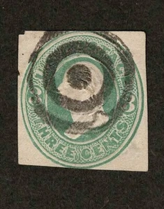 US 1874 U165 Green 3c Washington Early Cut Square (Cream) SON Target Cancel Used - Picture 1 of 2