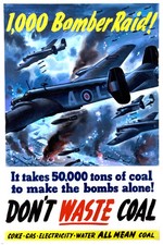 FUEL ECONOMY poster WW2 British propaganda rare hot NEW 24X36-PY1