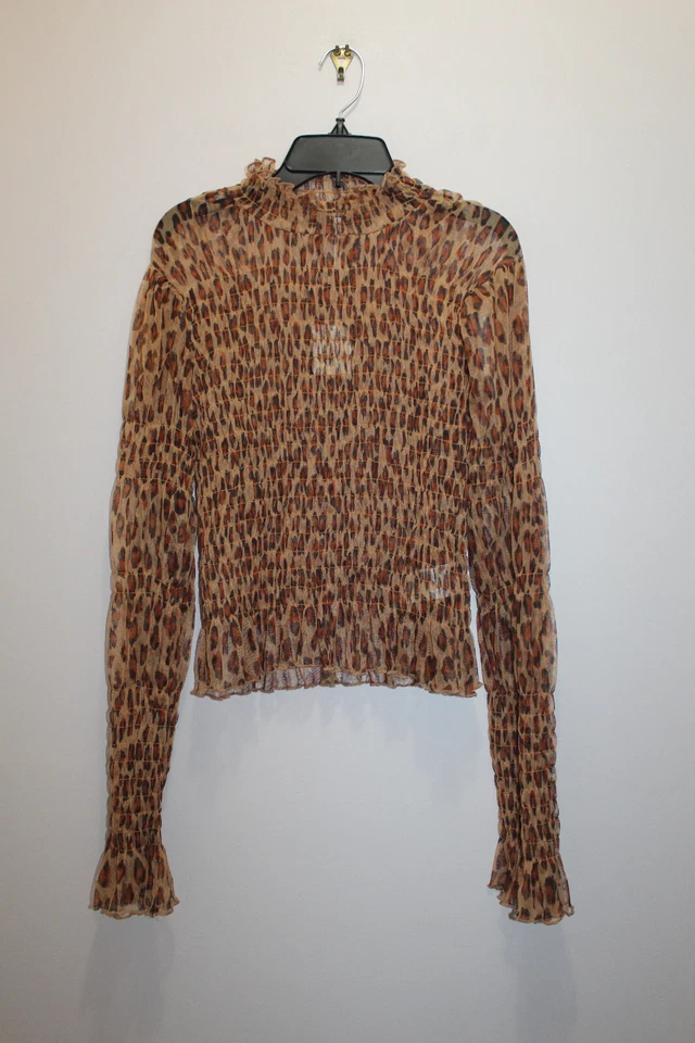 FREE PEOPLE HELLO THERE TOP AJUSTADO OB405140 COMBO LEOPARDO RECORTADO TALLA S Foto 1 de 1