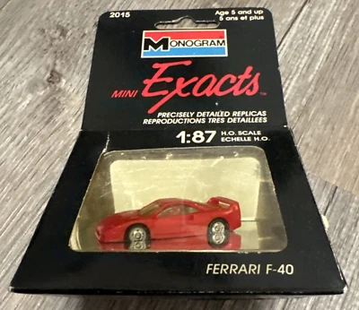 VINTAGE MONOGRAM MINI EXACTS FERRARI F-40 #2015 RED 1:87 SCALE HO - Image 1 of 4
