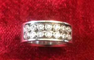 Anillo de plata 925 anillo de mujer con 14 piedras 0,8 cm de ancho / 1,7 cm de diámetro  - Imagen 1 de 6