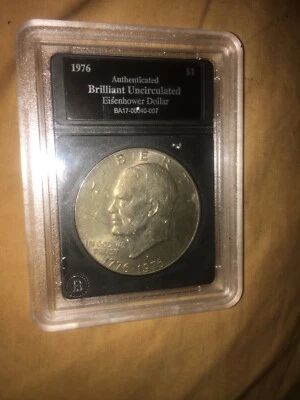 Eisenhower 1976 Dollar $1 Authenticated Brilliant Uncirculated  BA17-00040-007 - Image 1 of 2