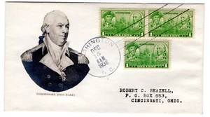 #790 Navy Jones Barry 1c FDC 1936 - Beazell Photo Cachet #18b - Picture 1 of 2