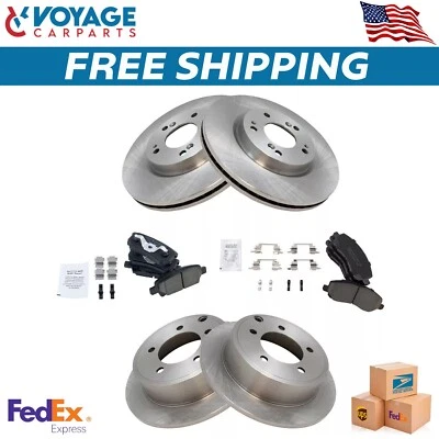 Nuevo kit de pastillas de freno delanteras y traseras de cerámica y rotor de disco para Jeep Compass Patriot SXT Foto 1 de 4