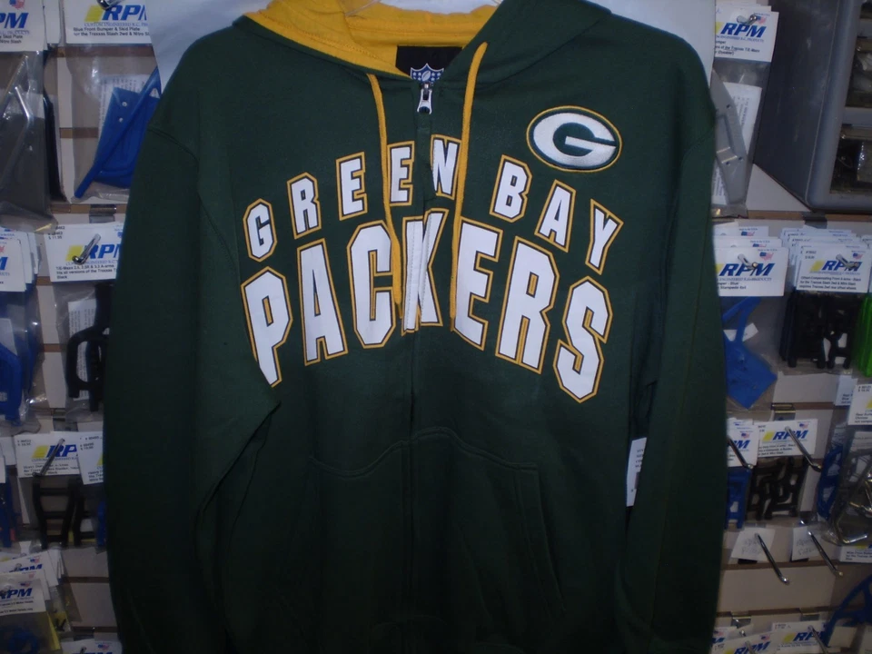 PACKERS NFL ВЗРОСЛЫХ G-III «РУКА ПРОЧЬ» ПОЛНЫЙ МОЛНИИ С КАПЮШОНОМ ТОЛСТОВКА 5XL НОВЫЙ   - Изображение 1 из 1