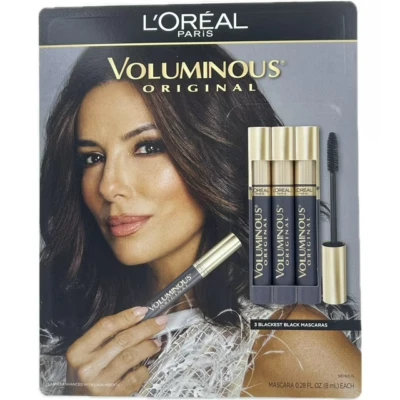 L'Oreal Paris Voluminous Original Black Mascara, 0.28 Fluid Ounce (Pack of 3) - Image 1 of 2