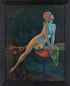 Vintage Framed Art Pin-Up Girl Print - Picture 1 of 7