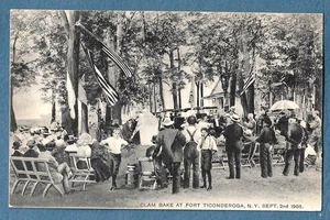 Postal D36 vintage almeja horneada en Fort Ticonderoga NY 2 de septiembre de 1908 - Imagen 1 de 1