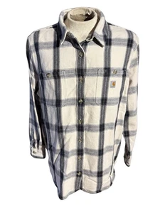 Chaqueta Camisa Carhartt Peso Pesado XXL Crema Negra Algodón a Cuadros TW5576-W - Imagen 1 de 8