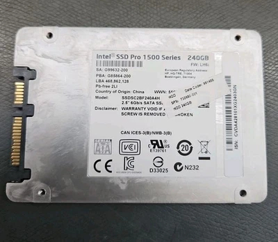 Intel SSDSC2BF240A4H SSD Pro 1500 240GB 2.5" SATA 6Gb/s Solid State Drive - Image 1 of 2