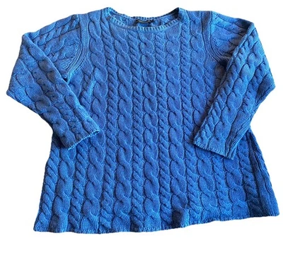 Pendleton Wool Cashmere Blend Cable Knit Sweater Women’s XL Blue - Image 1 of 4