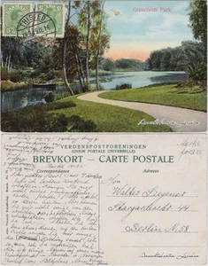 Postal Haslev Gisselfeld Park 1915 - Imagen 1 de 3