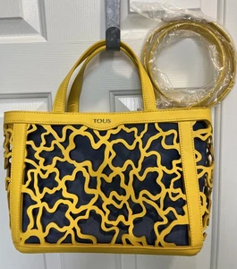 Bolso de Mano Tous Amarillo Lona Kaos Shock 12” X 8.5” PEQUEÑO Bolso Bolsa Como Nuevo - Imagen 1 de 14