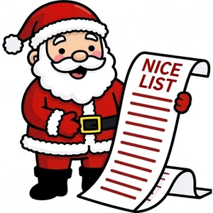 30 Custom Santa & The Nice List Personalized Address Labels - Picture 1 of 1