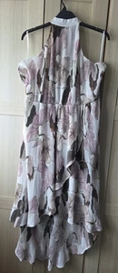 Womens Plus Size Floral Dress, Cream Multi, UK22 - Picture 1 of 8
