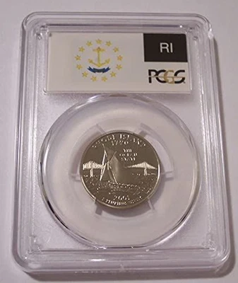 2001 S Clad Rhode Island State Quarter Proof PR70 DCAM PCGS Flag Label - Image 1 of 2