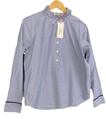 Top tejido Vineyard Vines talla 8 rayas con volantes color Royal Ocean Foto 1 de 4