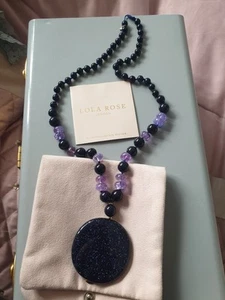Lola Rose Longline Necklace With Pendant Blue Sandstone And Purple - Picture 1 of 3