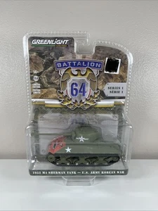 Greenlight Battalion 64 1952 M4 Sherman Tank U.S. Army Korean War Series 1 D24 - Picture 1 of 3