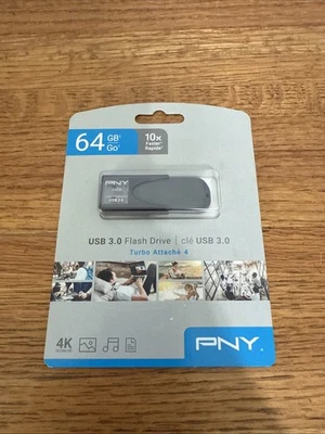 PNY Technologies Turbo Attache 4 64GB USB 3.0 Flash Drive, Black #PFD64GTBAT4GE - Image 1 of 4
