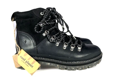 Cool Planet by Steve Madden Mujeres Bunii Negro Combate Cordones Suela Botas, 9 Nuevas con Etiquetas Foto 1 de 4