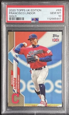 Francisco Lindor 2020 Topps UK Edition Gold #d/25 #109 PSA 10 -Pop 1 - Image 1 of 3