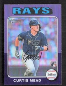 2024 TOPPS Heritage Hot Box Purple Chrome Refractor #176 Curtis Mead - Imagen 1 de 2