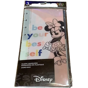 The Happy Planner Disney Minnie Mouse Plastic Envelopes Set of 3 - Picture 1 of 2