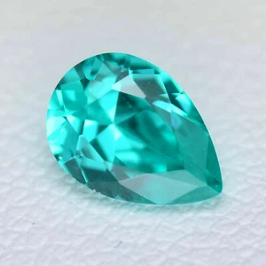 0.9-0.98ct 1pcs Pear 7x5 mm Recrystallized Paraiba Blue Garnet (YAG) Lab Grown - Picture 1 of 3