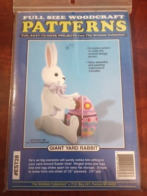 Patrones de artesanía en madera de tamaño completo conejo de patio gigante de Pascua  Foto 1 de 2
