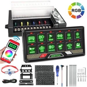 RGB 12 Gang Switch Panel Waterproof Led Light Circuit Control System Relay Box - Bild 1 von 14