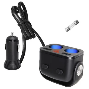 Auto 2 Fach USB Adapter Zigarettenanzünder Verteiler Buchse Steckdose Handy KFZ - Zdjęcie 1 z 7