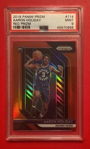 2018 RED PRIZM AARON HOLIDAY #114 PSA 9 /299 BASKETBALL ROOKIE CARD PACERS RC - Bild 1 von 2
