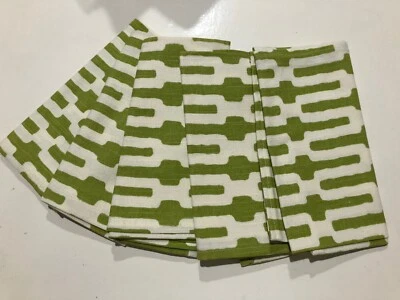 Vietri 100% Cotton Green & Cream Napkins, 18" Square, Set of 5 - Image 1 of 3